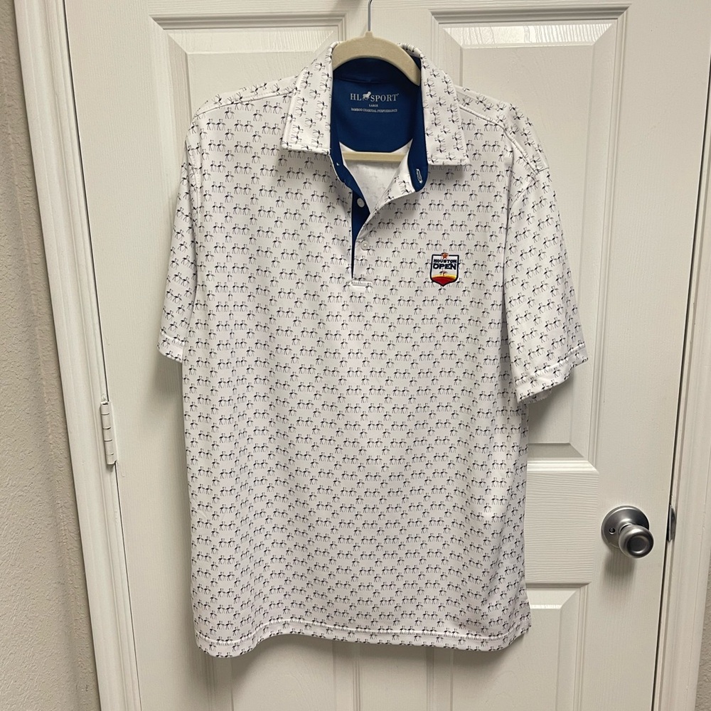 HL Sport Flamingo Pattern Houston Open Golf Polo